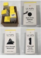 7 X LUMIN SKINCARE PRODUCTS TO INCLUDE LUMIN CHARCOAL FACE WASH- DAILY DETOX 100ML EXP:04/2027