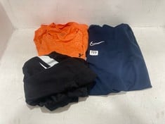 3 X BRANDED SPORTS WEAR TO INCLUDE NIKE DRI-FIT NAVY TSHIRT IN SIZE XL