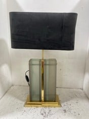 EICHHOLTZ SOLANA TABLE LAMP - POLISHED BRASS TO INCLUDE VELVET GREY LAMPSHADE - RRP £895