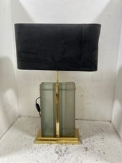 EICHHOLTZ SOLANA TABLE LAMP - POLISHED BRASS TO INCLUDE VELVET GREY LAMPSHADE - RRP £895