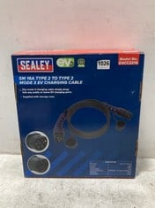 SEALEY EV CHARGING CABLE TYPE 2 TO TYPE 2 16A 3.7KW 5M EVCC2216 - RRP £215