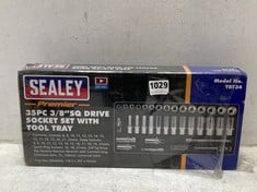 SEALEY PREMIER 35 PIECE ⅜" SQ DRIVE SOCKET SET WITH TOOL TRAY