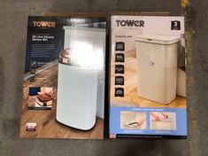 TOWER 58L SQUARE SENSOR BIN AND TOWER 50L SENSOR BIN IN CREAM