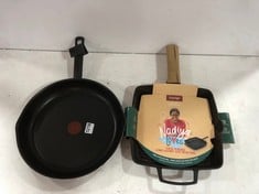 TEFAL NON STICK FRYING PAN AND NADIYA PRESTIGE CAST IRON GRILL PAN