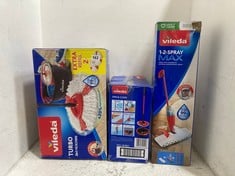 3 X ASSORTED ITEMS TO INCLUDE VILEDA TURBO 2-IN-1 MICROFIBRE MOP & BUCKET SET