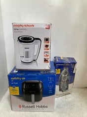 3 X ASSORTED ITEMS TO INCLUDE MORPHY RICHARDS TOTAL CONTROL SOUP MAKER