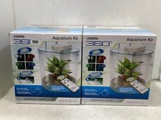 2 X MARINA 360° AQUARIUM KIT 10L FISH TANK