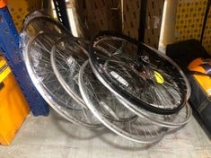 7 X ASSORTED WHEELS TO INCLUDE KX MTB 26" DOUBLEWALL QUICK RELEASE SCREW ON DISC BRAKE WHEEL REAR BLACK