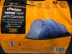 4 PERSON TUNNEL TENT WITH CANOPY - RRP £120