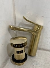 BRISTAN SAFFRON ECO START SMALL BASIN MIXER WITH CLICKER WASTE BRUSHED BRASS SAF ES SMBAS BB - RRP £176