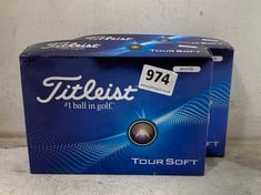 2 X TITLEIST TOUR SOFT WHITE GOLF BALLS 12 PACK