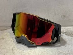 100% ARMEGA FALCON 5 HIPER RED MIRROR LENS GOGGLES - RRP £109