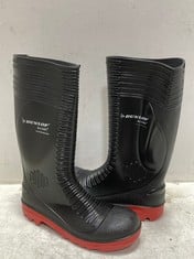 DUNLOP ACTFORT RIBBED SAFETY WELLINGTON BOOTS BLACK A252931 - SIZE 10