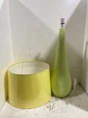 1 X STONE THE CROWS LG.TEARDROP LAMP BASE-LEMON - HEIGHT 70 CMS - TOTAL RRP £135 TO INCLUDE LEMON LAMPSHADE