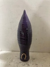 3 X STONE THE CROWS MEDIUM WALL STEM VASE - BURGUNDY - HEIGHT 61CMS - TOTAL RRP £60