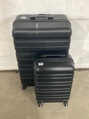 JOHN LEWIS 70CM BLACK HARD SHELL SUITCASE TO INCLUDE JOHN LEWIS 50 CM HARD SHELL BLACK SUITCASE