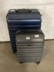 JOHN LEWIS NAVY 60CM HARD SHELL SUITCASE TO INCLUDE JOHN LEWIS GREY 50CM HARD SHELL SUITCASE