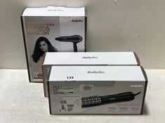 3 X ASSORTED BABYLISS HAIR STYLERS TO INCLUDE ROSE LUSTRE 2400 HAIR DRYER