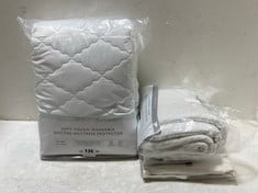 3 X ASSORTED JOHN LEWIS EGYPTIAN COTTON BEDDING TO INCLUDE SOFT TOUCH QUILTED MATTRESS PROTECTOR DOUBLE