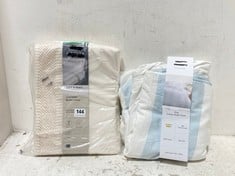 JOHN LEWIS SOFT & SILKY COTTON DUVET COVER KING SIZE CREAM TO INCLUDE KING SIZE COTTON DUVET COVER WHITE/PALE BLUE