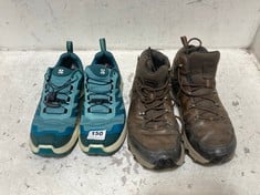 SALOMON HX-ADVENTURE TRAINERS AQUA/GREEN SIZE 7 TO INCLUDE COLUMBIA ECO LT BOOTS BROWN SIZE 8.5