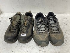 MERRELL MOM 3 TRAINERS BLACK/GREEN SIZE 9 TO INCLUDE MERRELL FLOATPRO TRAINERS BLACK/GREY SIZE 10