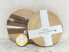 JOHN LEWIS SUR LA TABLE 2 X 4 PCS PLACEMATS SPUN BAMBOO TO INCLUDE SUR LA TABLE SET OF 4 COASTERS MULTI