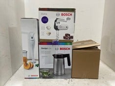 4 X ASSORTED BOSCH ITEMS TO INCLUDE HAND BLENDER MSM6S90BGB