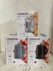 3 X ASSORTED KENWOOD KETTLES TO INCLUDE DAWN COLLECTION 1.7L KETTLE STONE BLUE