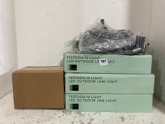 7 X ASSORTED JOHN LEWIS LIGHTING TO INCLUDE FESTOON 10 LIGHT LED OUTDOOR LINE LIGHT