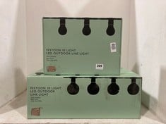 2 X JOHN LEWIS FESTOON LED OUTDOOR LINE LIGHT 1 X 10 LIGHT, 1 X 20 LIGHT