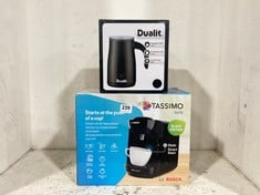 BOSCH TASSIMO SUNY COFFEE MACHINE TO INCLUDE DUALIT MILK FROTHER