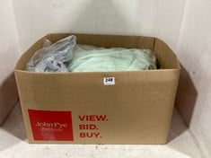 BOX OF ASSORTED JOHN LEWIS WOMENS CLOTHING TO INCLUDE ST TROPAZ TANKINI TOP BLACK/WHITE STRIPE SIZE 16