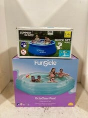 FUNSICLE OCTACLEAR POOL 2.79MX2.79MX51CM TO INCLUDE SUMMER WAVES QUICK SET POOL 2.4MX66CM