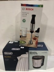 3 X ASSORTED KITCHEN ITEMS TO INCLUDE DELONGHI BALLERINA 1.7L ELECTRIC KETTLE - WHITE