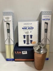 5 X ASSORTED ITEMS TO INCLUDE LSA INTERNATIONAL WHISKY 2 TUMBLERS