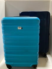 JOHN LEWIS MEDIUM HARD SHELL SUITCASE - AQUA BLUE TO INCLUDE JOHN LEWIS LARGE LUGGAGE - NAVY