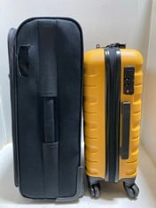 ANYDAY JOHN LEWIS SMALL HARD SHELL SUITCASE - YELLOW TO INCLUDE JOHN LEWIS MEDIUM LUGGAGE IN BLACK