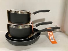 4 X ASSORTED COOKWARE ITEMS TO INCLUDE ANYDAY JOHN LEWIS 16CM SAUCEPAN WITH LID