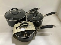 4 X ASSORTED COOKWARE ITEMS TO INCLUDE JOHN LEWIS THE PAN 16CM SAUCEPAN WITH LID