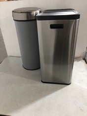 JOHN LEWIS 60L 2-SECTION RECYCLING BIN - POLISHED STAINLESS STEEL TO INCLUDE JOHN LEWIS TOUCH BIN - GREY