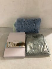 3 X ASSORTED BEDDING ITEMS TO INCLUDE JOHN LEWIS EGYPTIAN COTTON DEEP FITTED SHEET - GREY - SUPER KING SIZE