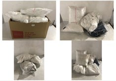 BOX OF ASSORTED BEDDING TO INCLUDE JOHN LEWIS DUCK FEATHER PAD CUSHION - WHITE - 40 X 40CM