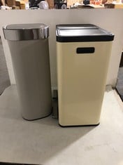 JOHN LEWIS 60L 2-SECTION RECYCLING BIN - CREAM TO INCLUDE JOHN LEWIS 40L TOUCH TOP BIN - GREY - TOTAL RRP £165