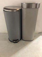 2 X JOHN LEWIS 30L KITCHEN BINS - GREY