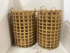 2 X STONE THE CROWS SET OF THREE TWO HANDLED BASKETS - TOTAL RRP £330