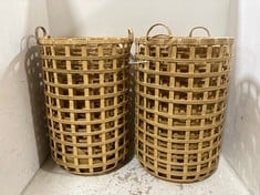 2 X STONE THE CROWS SET OF THREE TWO HANDLED BASKETS - TOTAL RRP £330