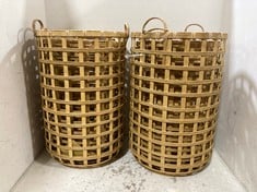 2 X STONE THE CROWS SET OF THREE TWO HANDLED BASKETS - TOTAL RRP £330