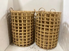 2 X STONE THE CROWS SET OF THREE TWO HANDLED BASKETS - TOTAL RRP £330