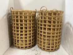 2 X STONE THE CROWS SET OF THREE TWO HANDLED BASKETS - TOTAL RRP £330